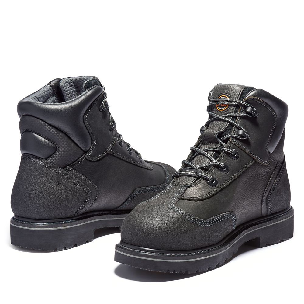 Timberland Μποτακια Εργασίας Ανδρικα Μαυρα - Pro® Met Guard 6\" Steel Toe - Greece 7158496-FP